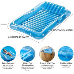 PVC Inflatable Floating Bed Swimming Pool Lounge Chair With Pillow