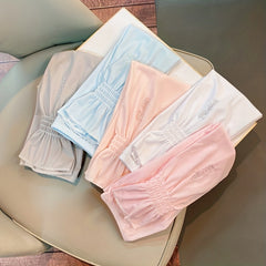 Striped Sunscreen Sleeves Women Thin Loose Arm Sleeves UV Protection Gloves