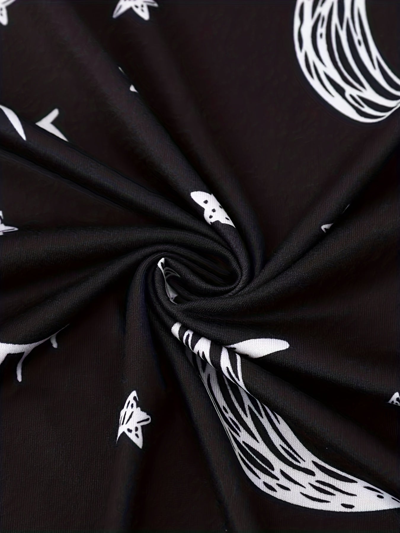  Star Moon Print Round Neck Cami Nightdress