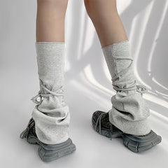 Solid Strappy Leg Warmers Y2K Flare Socks