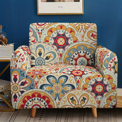 Classic Boho Silk Printed Sofa Slipcover Non-slip Furniture Protector