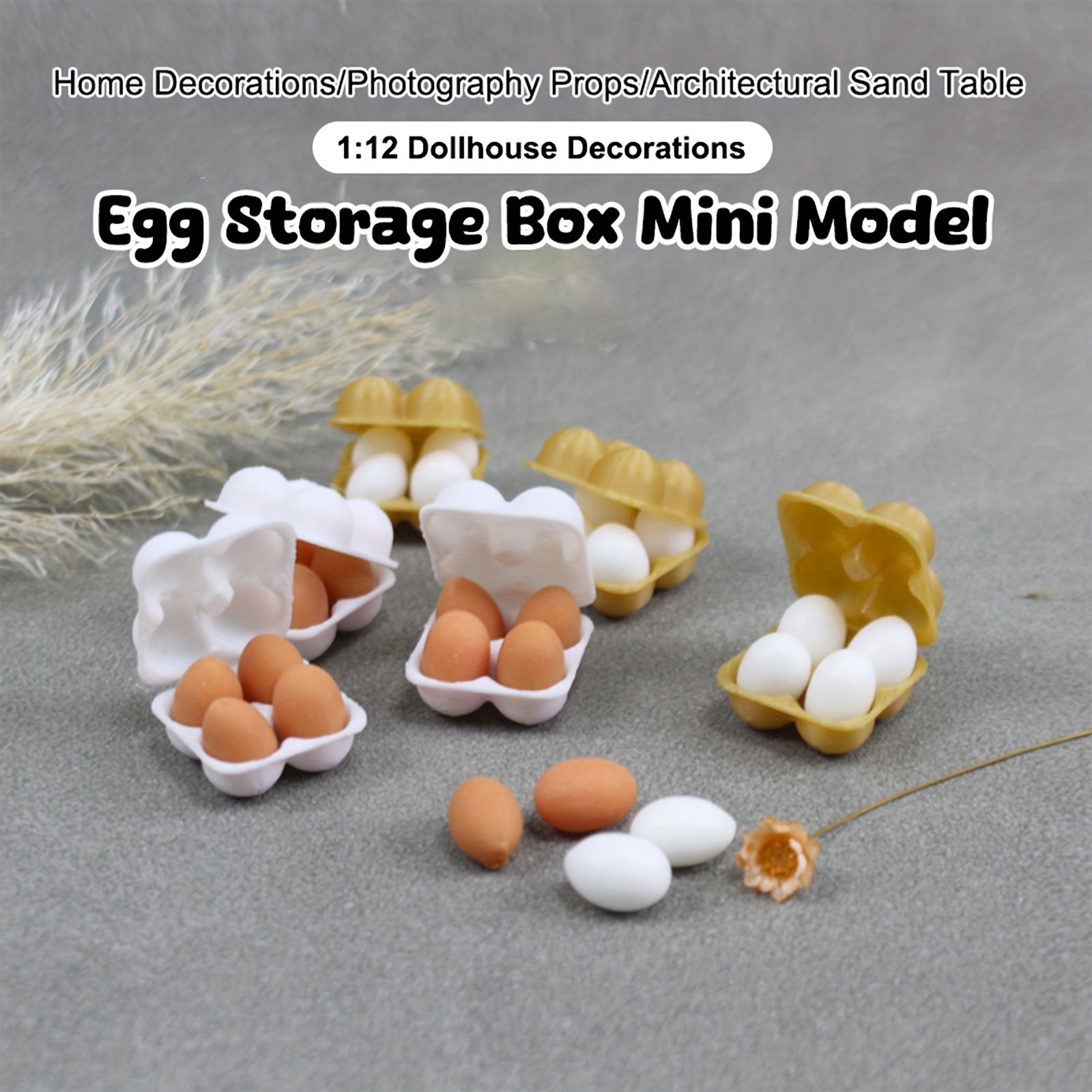 1:12 Mini Dollhouse Egg Rack with Eggs