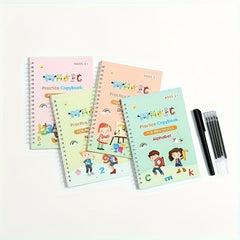 AOUDAI Practice Notebook Set for Preschoolers Alphabet Numbers Drawing