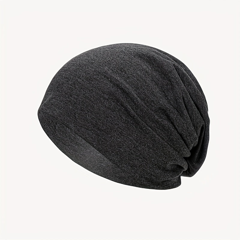 2pcs Solid Thin Headgear Hat European American Autumn Winter Warm Cap