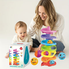 Interactive Ball Drop Toy for Kids - Swirling Tower Spinning Swirl Ball Ramp Set