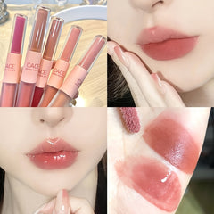 Double Ended Lustrous & Matte Lip Glaze, Translucent Lip Tint - 6 Colors