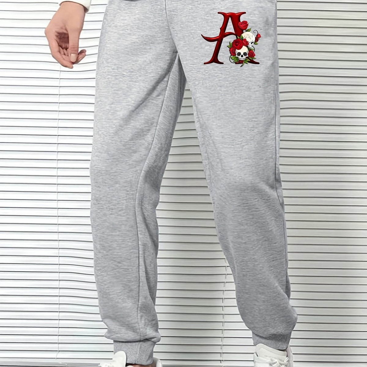 Skull And Roses Men's Sports Pants Casual Jogging Trousers