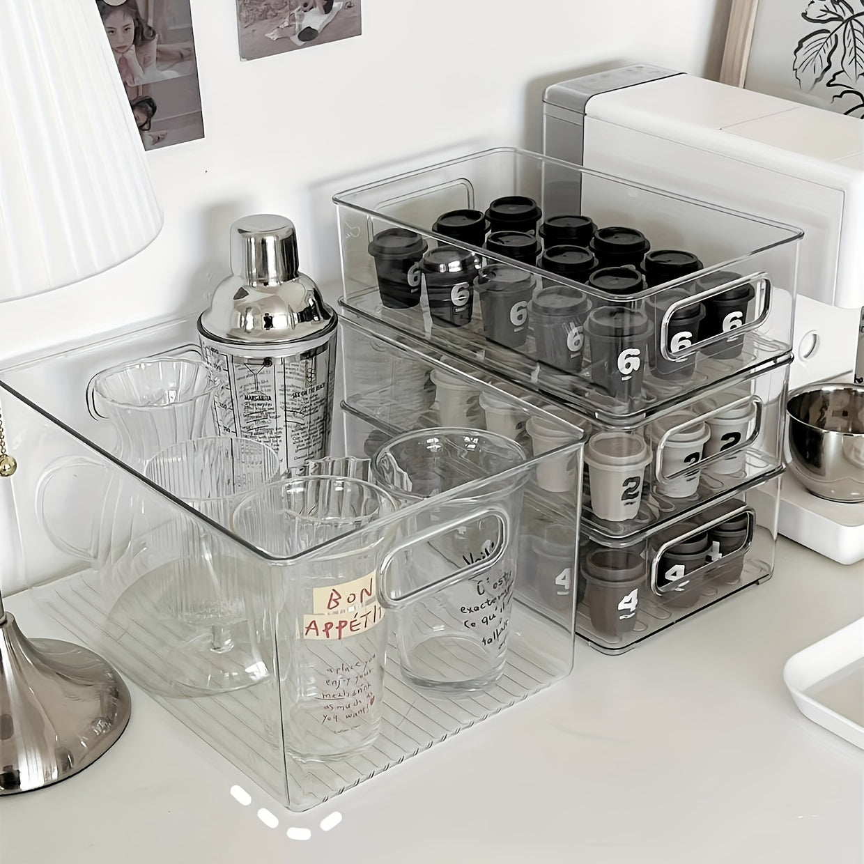 Acrylic Cosmetic Snack Storage Box Desktop Organizer