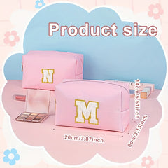 Monogrammed Cosmetic Bag PU Waterproof Travel Toiletry Bag