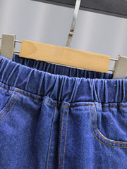 Girls Stitching Casual Style Jeans