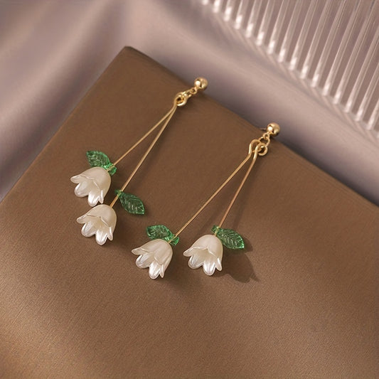 Ethnic Style Lily Of The Valley Pendant Earrings Alloy Jewelry