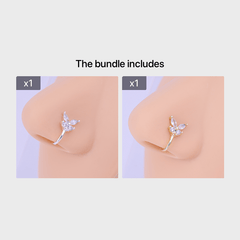 Glamor Zircon Butterfly Nose Ring Women's Delicate Jewelry Nose Clip