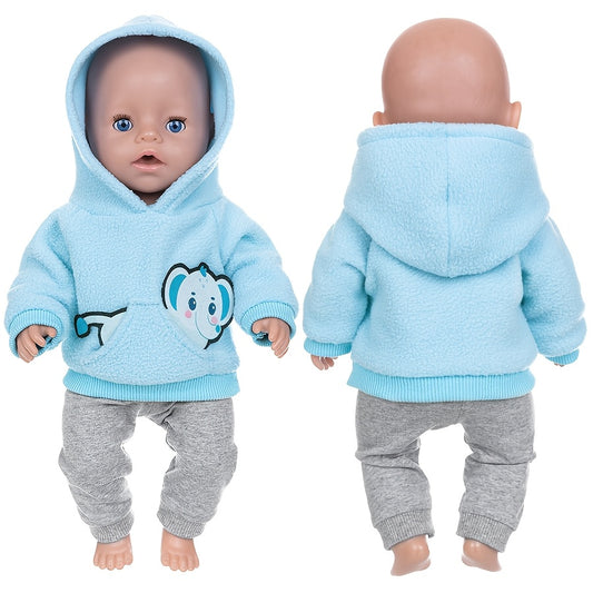 Elephant Doll Clothes for 43Cm Dolls Hoodie Pants Kids Gift