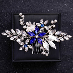 Silvery Faux Pearl Crystal Hair Comb Wedding Hair Accessories For Bride Women