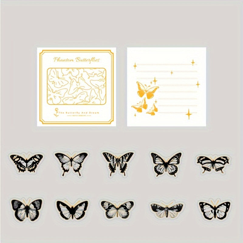 Dark Plant Flower Jou Sticker Bag Sketch Memoir Series Hot Stamping