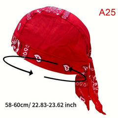 Bandana Hat Unisex Durag Print Cap Pirate Head Scarf