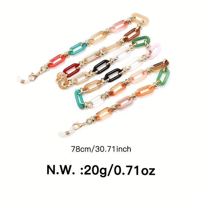 Y2K Acrylic Glasses Chain Jelly Block Anti Slip Sunglasses Lanyard