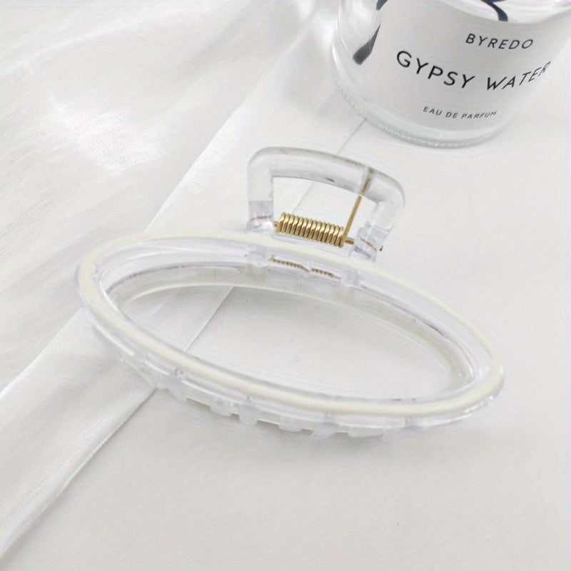 Transparent Oval Hair Claw Enamel Plastic Hair Accessories