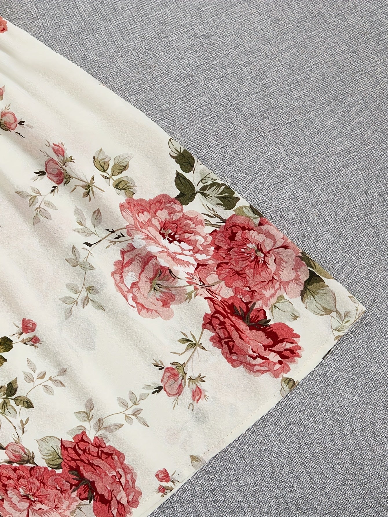  Floral Print Cold Shoulder Ruffle Trim Short Sleeve Romper