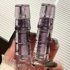 Matte Lip Glaze & Brown Lip Contouring Gloss, Plumping Effect, Transparent Tube