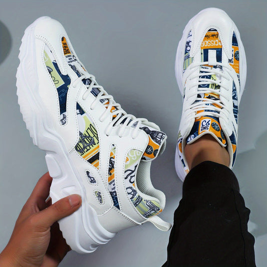 Men's Cartoon Graffiti Athletic Shoes for Running Gym Sneakers