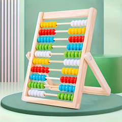 Wooden Abacus Counting Frame Toy Teaches Math Addition & Subtraction