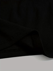Solid Ribbed Crop Tank Top High Stretch