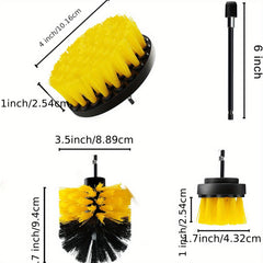 4-Piece Drill Brush Attachment Set for Powerful Cleaning