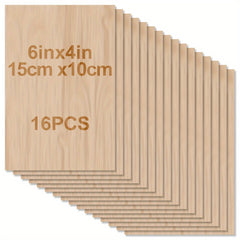 Wood Sheets 6x4x1.5 inch 2mm Thick Unfinished Squares Wood Boards