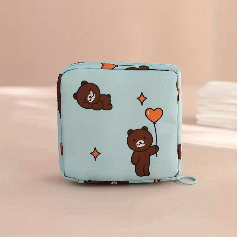 Large Capacity Cartoon Sanitary Napkin Storage Bag for Students