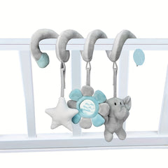 Cartoon Animal Rattle Sensory Toy for Babies Clip on Car Seat & Stroller Toys