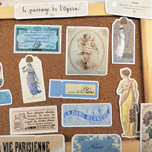 50pcs Retro Vintage Labels Tags Scrapbook Stickers for Junk Journal