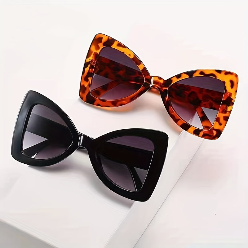 Y2K Butterfly Triangle Sunglasses with Faux Pearl Gradient UV400