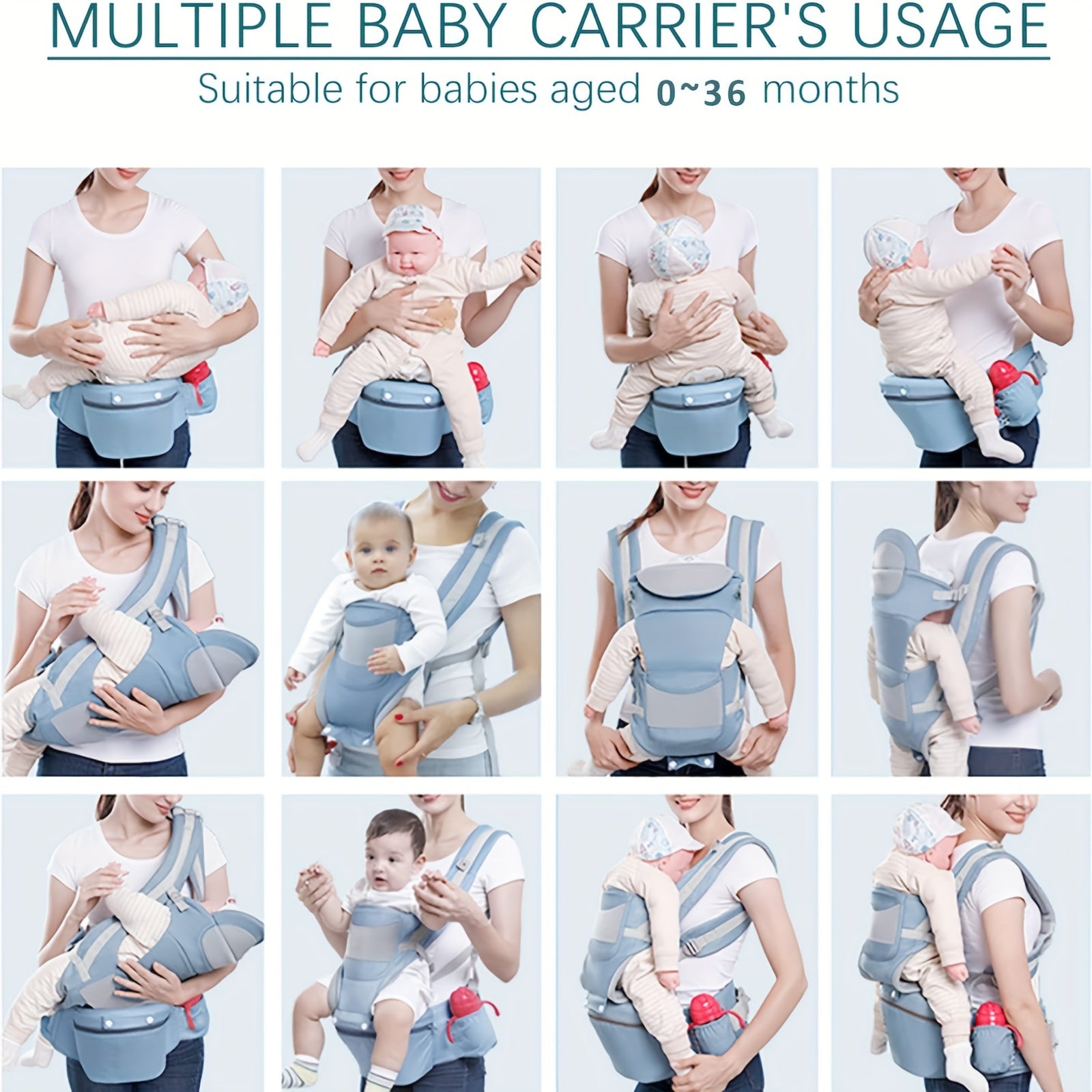 Breathable Baby Carrier 6 In 1 Ergonomic Hip Seat