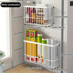 2pcs Cling Film Storage Basket Refrigerator Organizer