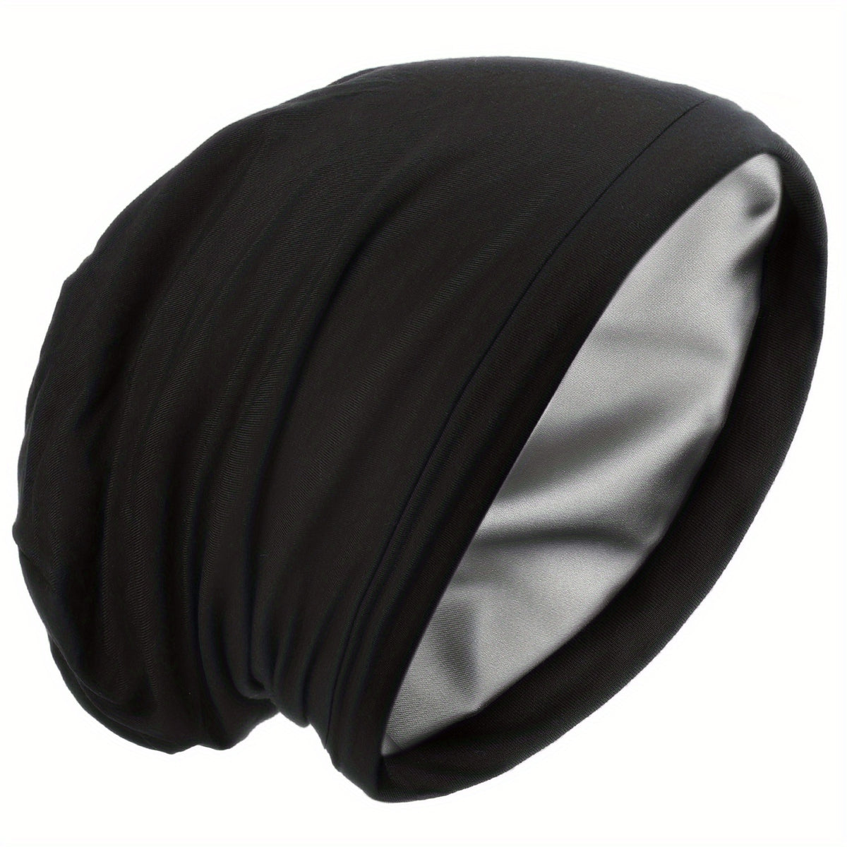 Men's Single Layer Satin Nightcap with Cotton Outer and Silk Satin Inner