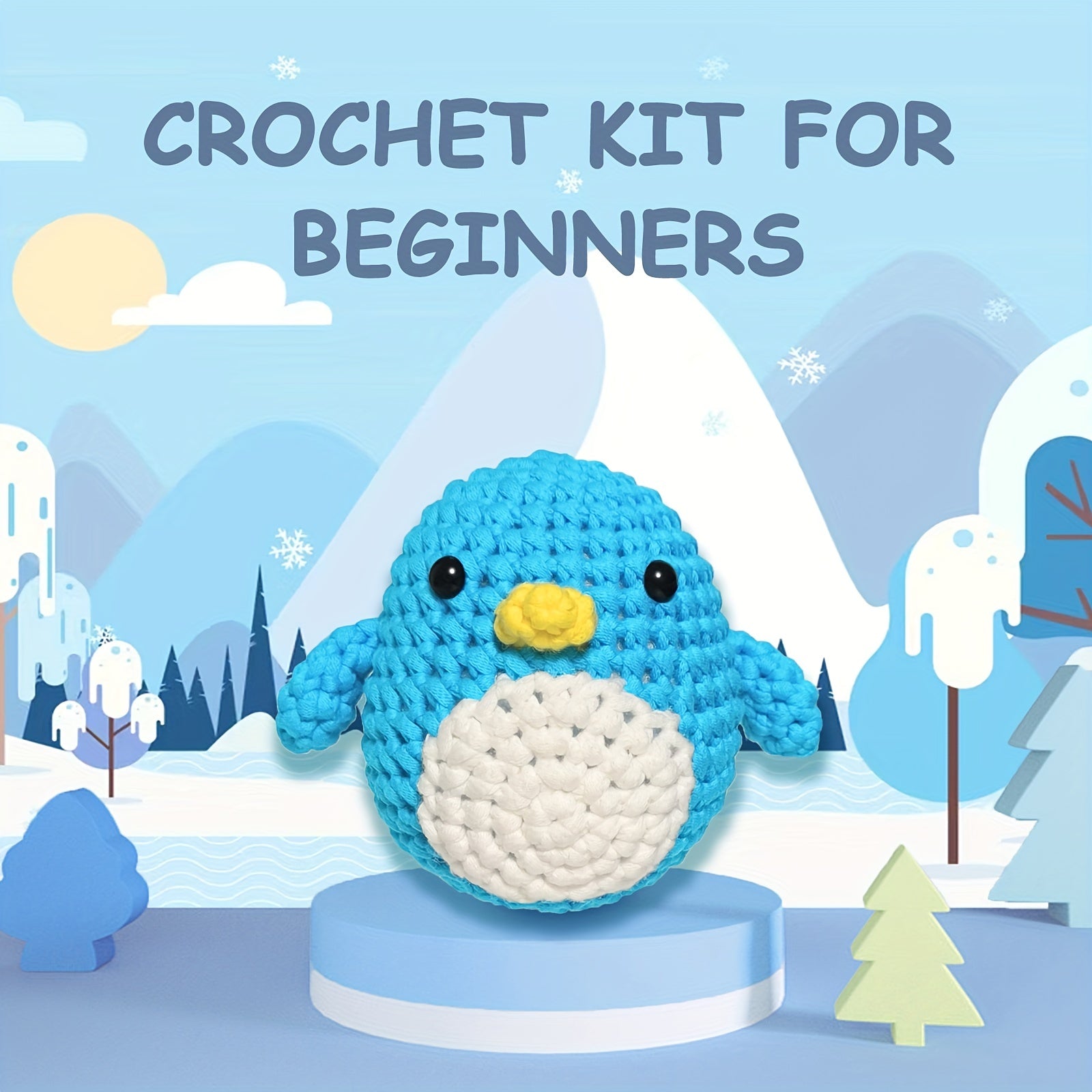 Beginner Crochet Kit Easy Peasy Yarn Material Pack