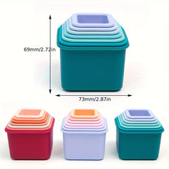 Silicone Stacking Cups for Babies Educational Building Block Toys