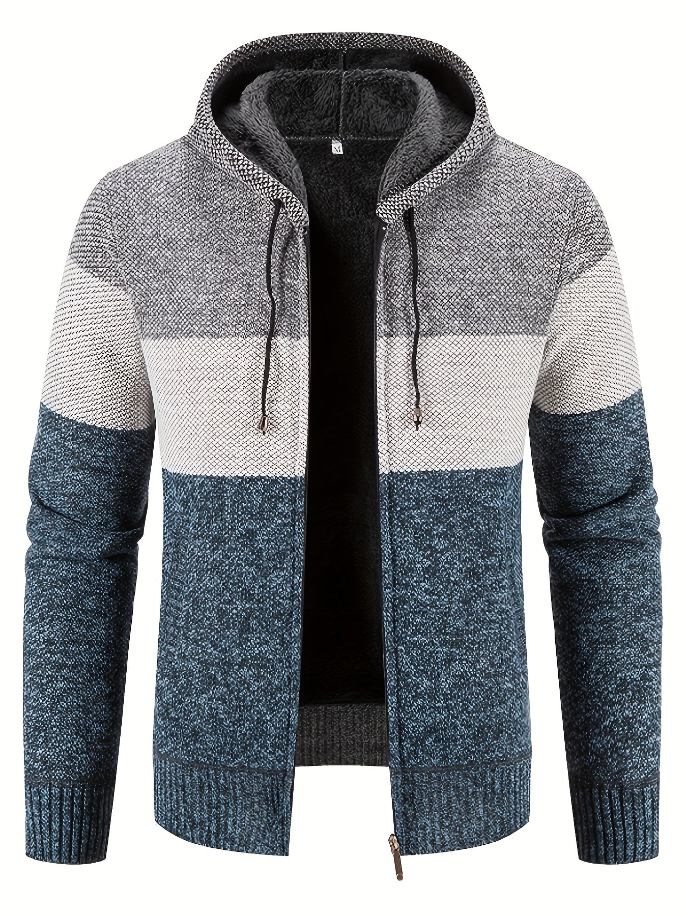 Men's Zip Up Fleece Jacket Hooded Sweater Fall Winter
