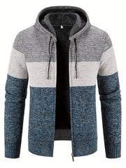Men's Zip Up Fleece Jacket Hooded Sweater Fall Winter