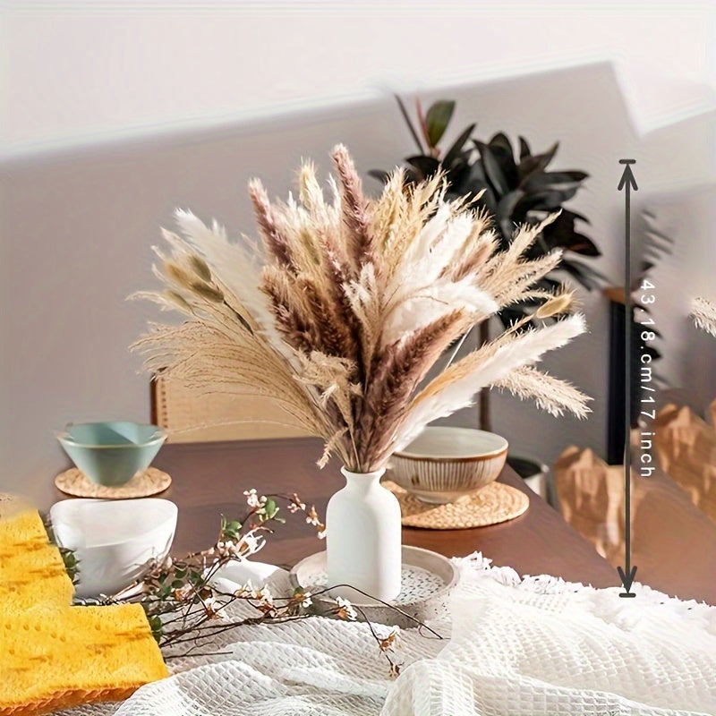 60pcs Natural Brown Pampas Floral for Boho Home Decor