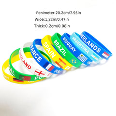 2 pcs National Flags Silicone Wristbands for Sports Friendship Parties