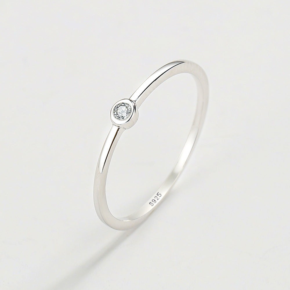 925 Silver Zircon Ring Wedding Jewelry Gift