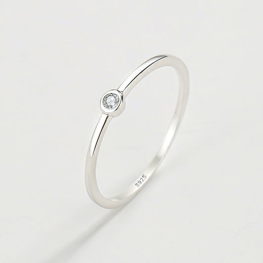 925 Silver Zircon Ring Wedding Jewelry Gift