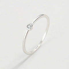 925 Silver Zircon Ring Wedding Jewelry Gift