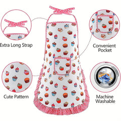 Kids Pretend Kitchen Toy Apron Baking Tool Set Mini Cake Apron