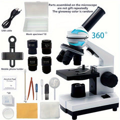 Professional Biological Compound Microscope with LED Light Dual Light Source
