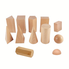 Wooden Geometric Shapes Set for Kids Learning