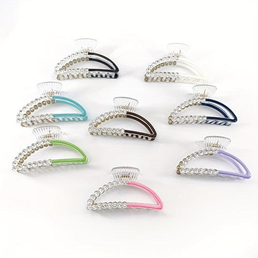 Faux Pearl Hair Claw Colorful Nonslip Ponytail Holder