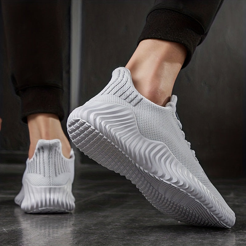 Men's Lace Up Knit Sneakers Casual Walking Shoes